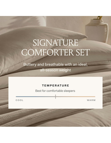 Conjunto de Edredón Doble Reina BOLL & BRANCH 100% Algodón Orgánico Mineral