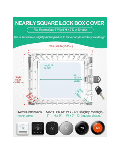 Caja de bloqueo para termostato Upifen 5x5x2 cm con llave 2