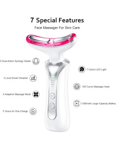 Masajeador Facial 7 en 1 Keylitos Luz Roja Portátil Blanco 2