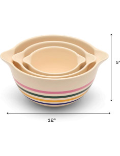 Juego de 3 Tazones de Mezcla Cerámicos Gran Jones Rayados 2