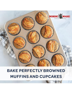 Bandeja para Muffins Nordic Ware de Aluminio Natural 12 Tazas 2
