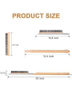 Cepillo para horno de pizza GOKOTASA 55.88 cm con raspador 2