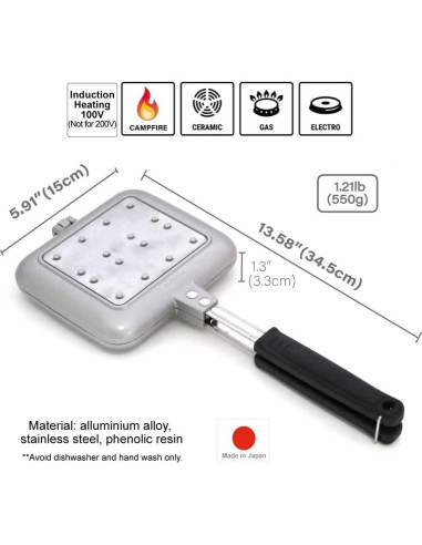 Tostadora Sandwichera Terra KS-2935 - Hecha en Japón, 550g