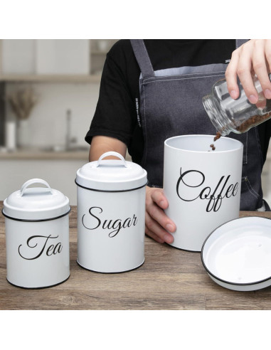 Juego de 3 Tarros de Cocina ChicHabitat - Almacenamiento Hermético 4.32L