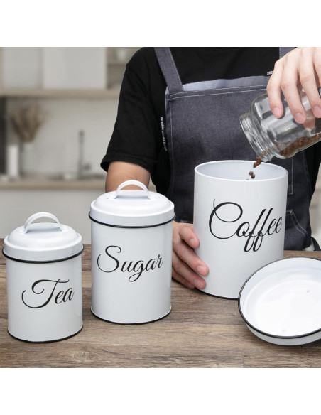 Juego de 3 Tarros de Cocina ChicHabitat - Almacenamiento Hermético 4.32L