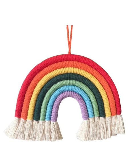 Adorno Colgante Tejido a Mano WEISIPU Arcoíris Verde