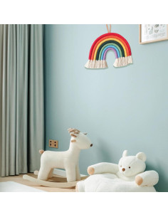 Adorno Colgante Tejido a Mano WEISIPU Arcoíris Verde 2