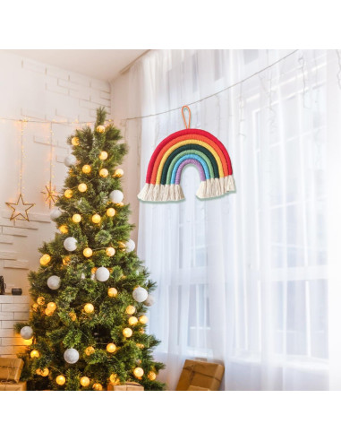 Adorno Colgante Tejido a Mano WEISIPU Arcoíris Verde