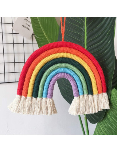 Adorno Colgante Tejido a Mano WEISIPU Arcoíris Verde