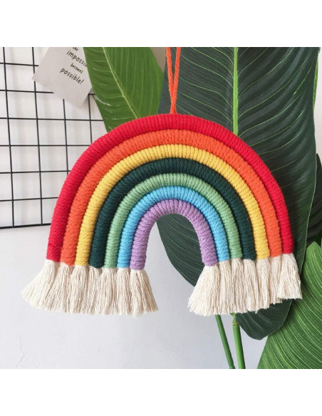 Adorno Colgante Tejido a Mano WEISIPU Arcoíris Verde