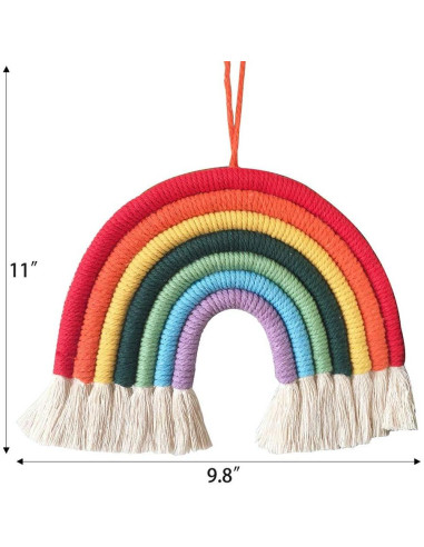 Adorno Colgante Tejido a Mano WEISIPU Arcoíris Verde