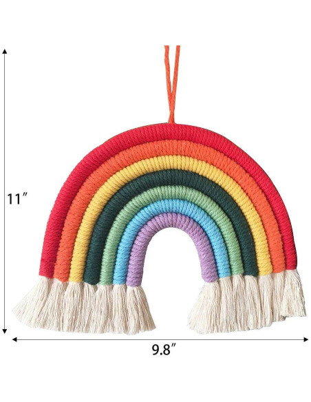 Adorno Colgante Tejido a Mano WEISIPU Arcoíris Verde