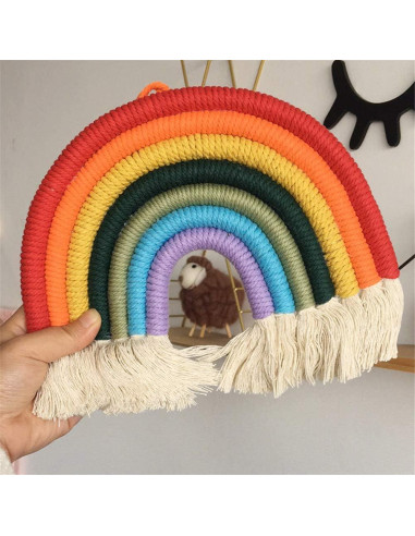 Adorno Colgante Tejido a Mano WEISIPU Arcoíris Verde