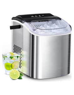 Fabricante de Hielo Joy Pebble HZB-12, Acero Inoxidable, 9 Cubos en 6 Min