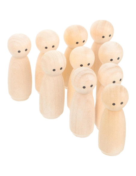 Muñecos de Madera MAGICLULU 10 Piezas para Manualidades DIY
