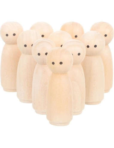 Muñecos de Madera MAGICLULU 10 Piezas para Manualidades DIY