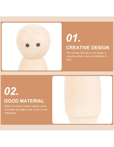 Muñecos de Madera MAGICLULU 10 Piezas para Manualidades DIY