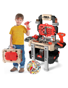 Banco de herramientas para niños Deshara 138 piezas con taladro