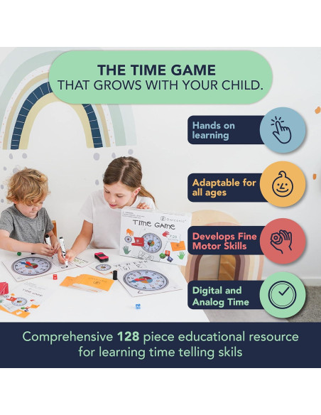 Juego Didáctico de Tiempo OWLCONIC - 128 Piezas para Niños