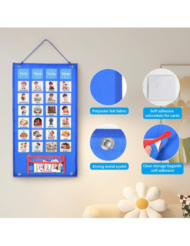 Horario Visual para Niños SYCYKA 67.5x37cm con 96 Tarjetas