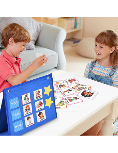 Horario Visual para Niños SYCYKA 67.5x37cm con 96 Tarjetas