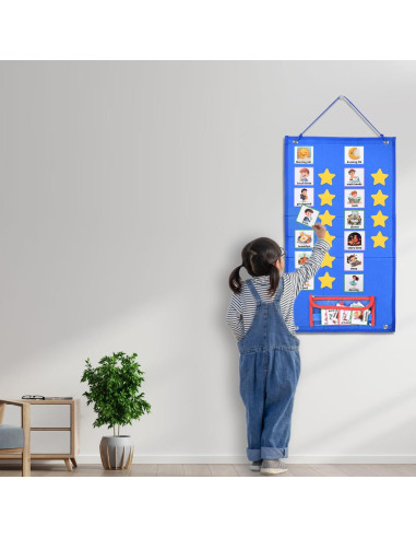 Horario Visual para Niños SYCYKA 67.5x37cm con 96 Tarjetas