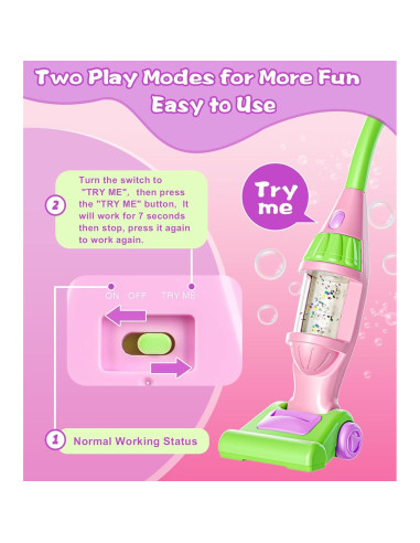 Aspiradora de Juguete BOIMOES con Sonidos y Luces - 3 a 5 Años