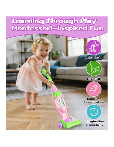 Aspiradora de Juguete BOIMOES con Sonidos y Luces - 3 a 5 Años