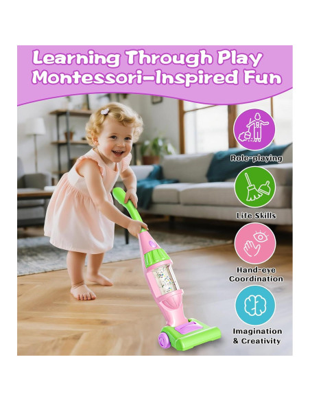 Aspiradora de Juguete BOIMOES con Sonidos y Luces - 3 a 5 Años