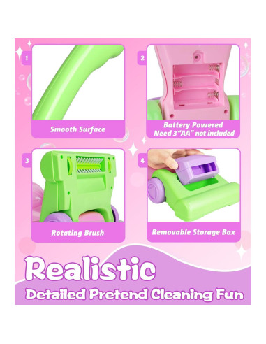 Aspiradora de Juguete BOIMOES con Sonidos y Luces - 3 a 5 Años