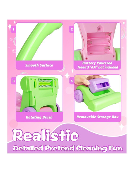 Aspiradora de Juguete BOIMOES con Sonidos y Luces - 3 a 5 Años