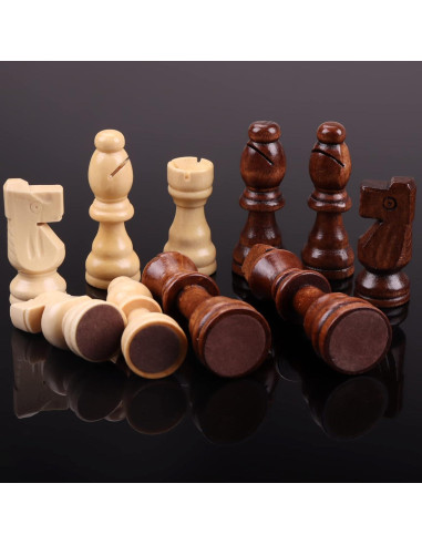 Piezas de Ajedrez de Madera Ziphia 32 Piezas Estándar 7.87 cm