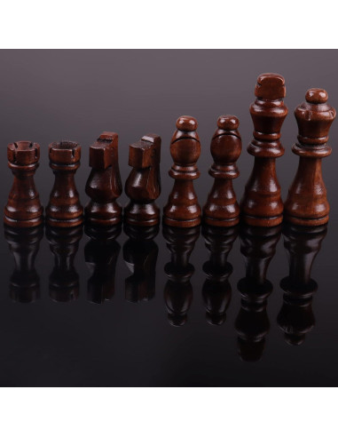 Piezas de Ajedrez de Madera Ziphia 32 Piezas Estándar 7.87 cm