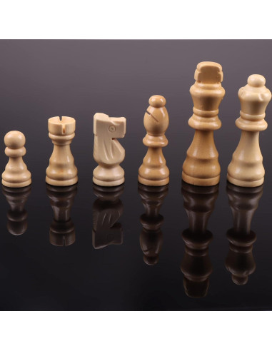 Piezas de Ajedrez de Madera Ziphia 32 Piezas Estándar 7.87 cm