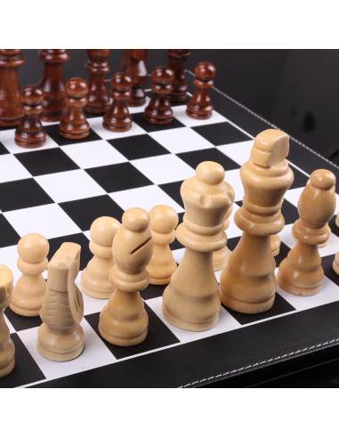 Piezas de Ajedrez de Madera Ziphia 32 Piezas Estándar 7.87 cm