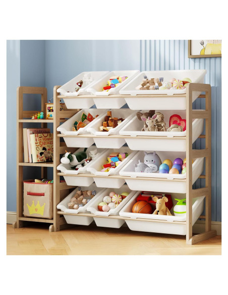 Organizador de Juguetes EXPERLAM con 3 Estantes y 12 Contenedores Organizador de Juguetes EXPERLAM con 3 Estantes y 12 Contenedores