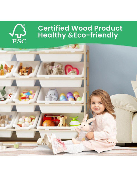 Organizador de Juguetes EXPERLAM con 3 Estantes y 12 Contenedores Organizador de Juguetes EXPERLAM con 3 Estantes y 12 Contenedores