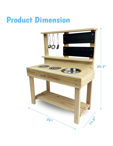 Cocina de Juguete de Madera Beipoo con Fregadero y Accesorios
