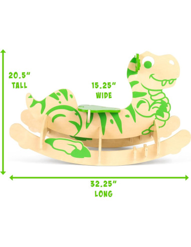 Caballito de Madera Dinosaurio Neutro para Niños 1-3 Años