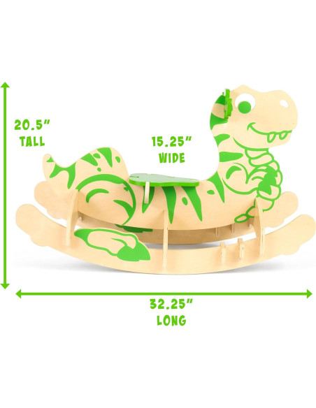 Caballito de Madera Dinosaurio Neutro para Niños 1-3 Años