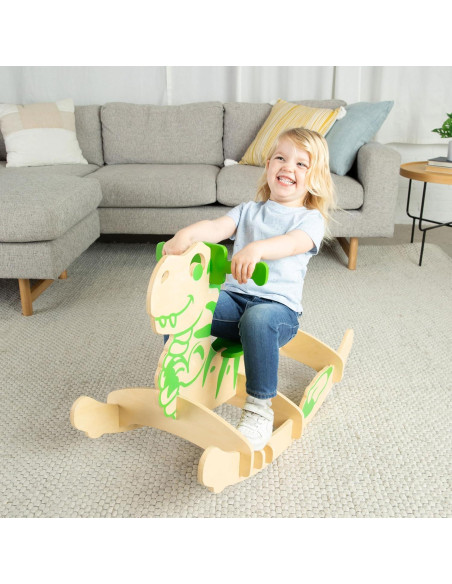 Caballito de Madera Dinosaurio Neutro para Niños 1-3 Años