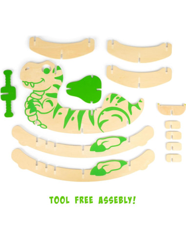 Caballito de Madera Dinosaurio Neutro para Niños 1-3 Años