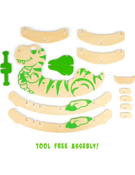 Caballito de Madera Dinosaurio Neutro para Niños 1-3 Años