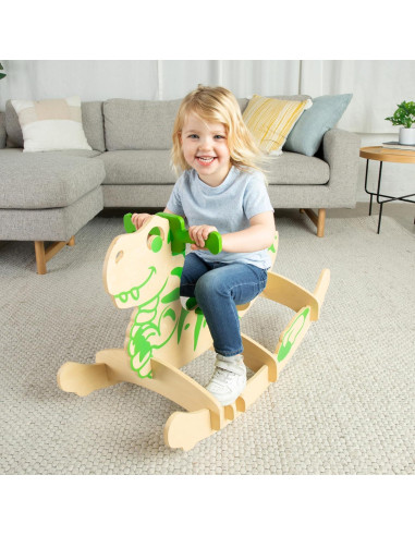 Caballito de Madera Dinosaurio Neutro para Niños 1-3 Años