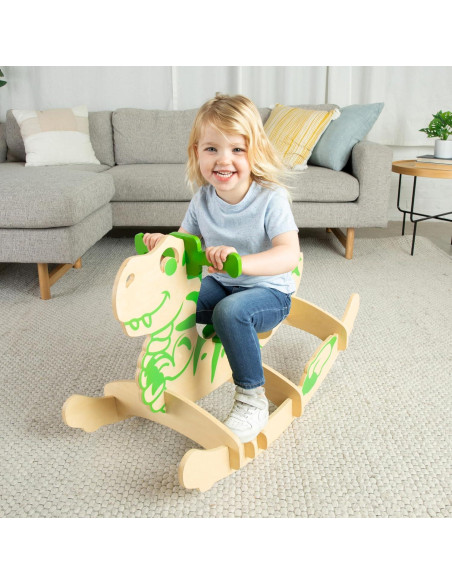 Caballito de Madera Dinosaurio Neutro para Niños 1-3 Años