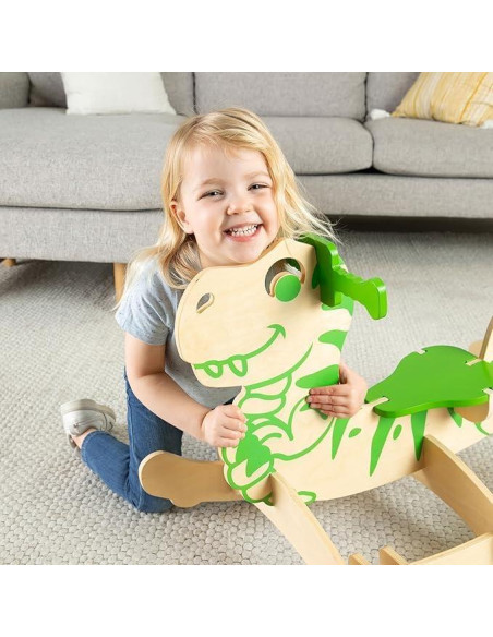 Caballito de Madera Dinosaurio Neutro para Niños 1-3 Años