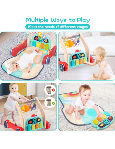 Gimnasio de Juego 2 en 1 Pakoo con Andador y Piano Musical 2