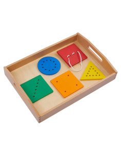 Juego de Enhebrado de Madera Montessori para Niños 1-4 Años