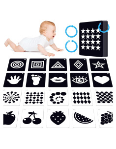 50 Tarjetas de Flash Alto Contraste SpriteGru para Bebés 0-3 Meses