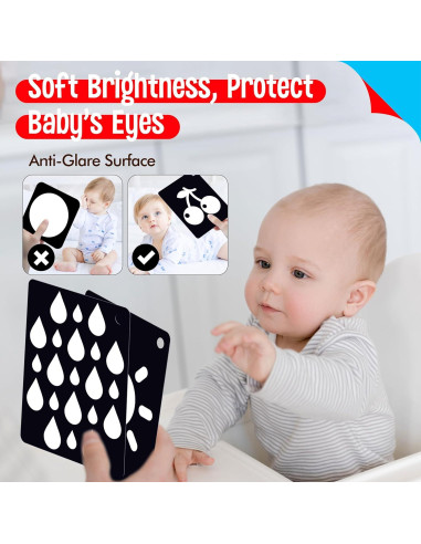 50 Tarjetas de Flash Alto Contraste SpriteGru para Bebés 0-3 Meses